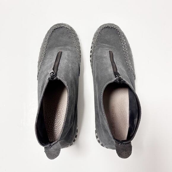 Ilse Jacobsen Tulip Front Zip Gray Suede Boots 40 (9.5-10) Futuristic Modern - Picture 8 of 12